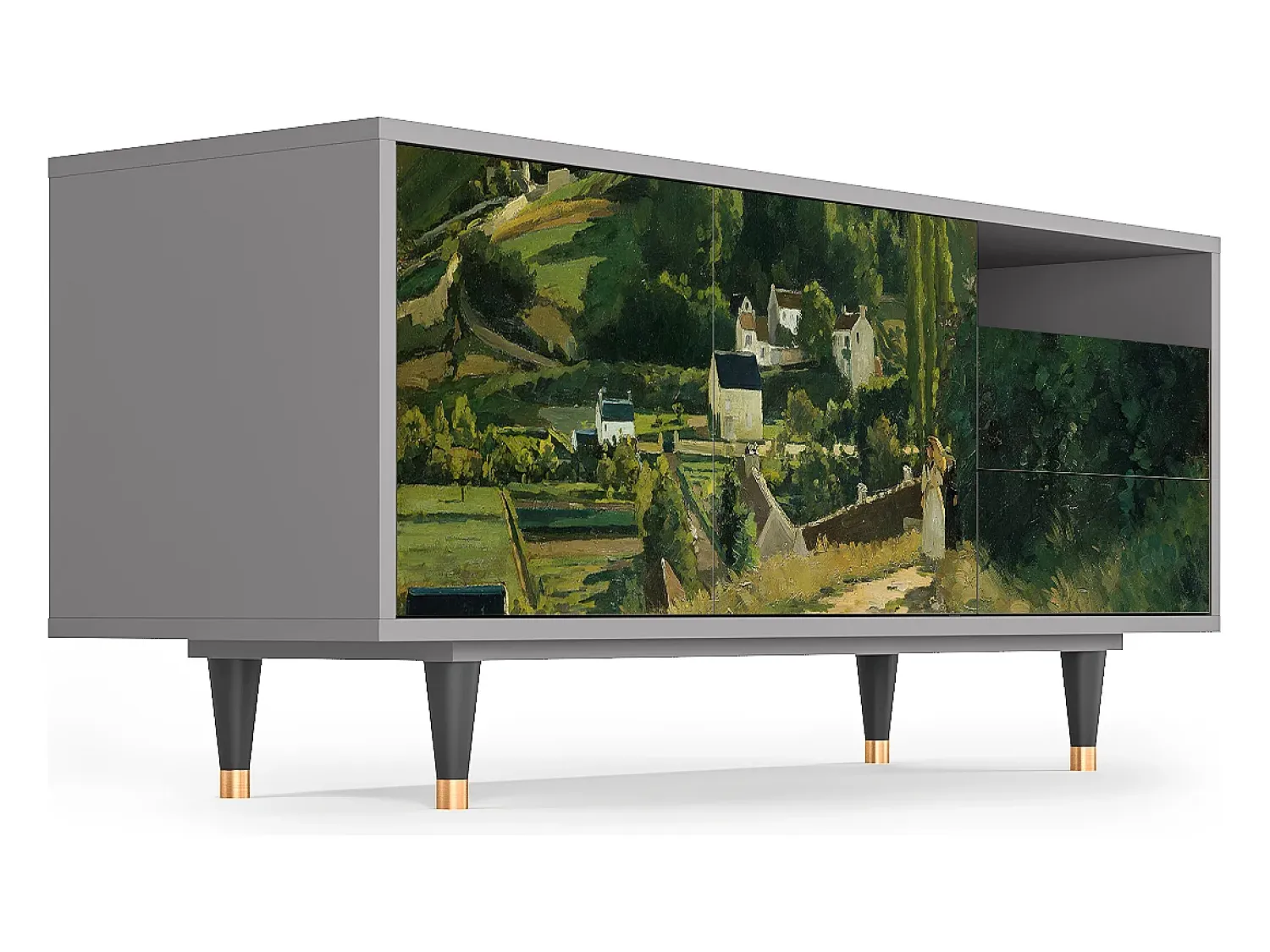 Mueble de TV - 125х56х41 cm - T7 - Jalais Hill by Pissarro, Cinza^ Móvel De Tv