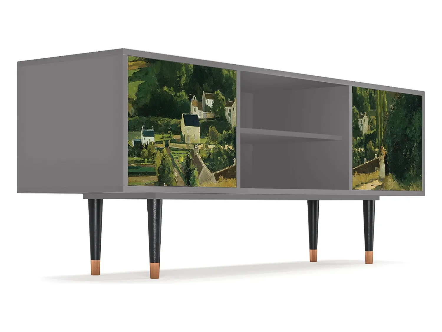 Móvel De Tv* Mueble de TV - 170х69х48 cm - T2 - Jalais Hill by Pissarro, Cinza Cinzento