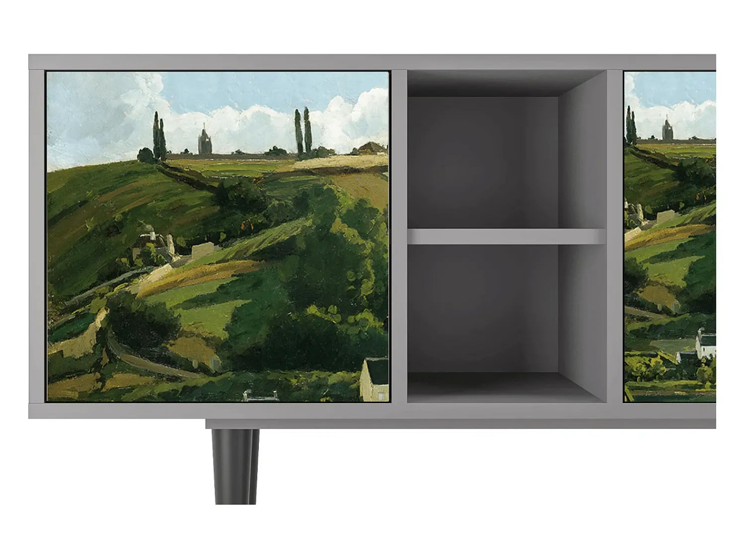New Mueble de TV - 150х69х41 cm - T5 - Jalais Hill by Pissarro, Cinza Cinzento