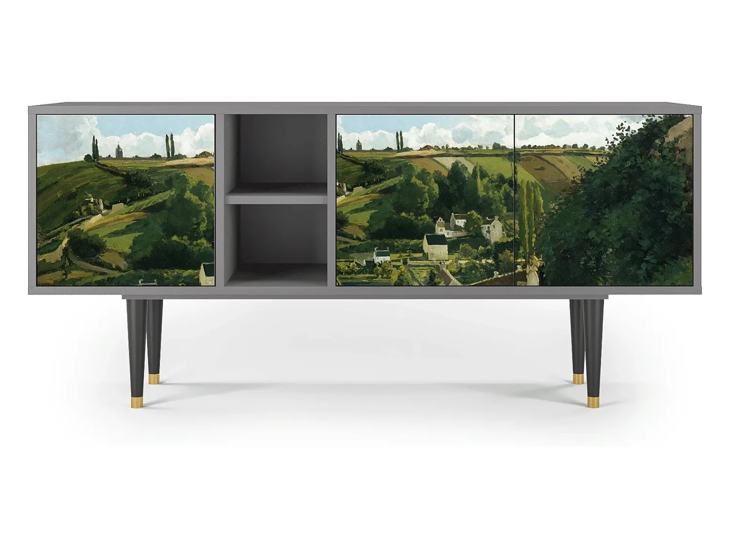 New Mueble de TV - 150х69х41 cm - T5 - Jalais Hill by Pissarro, Cinza Cinzento