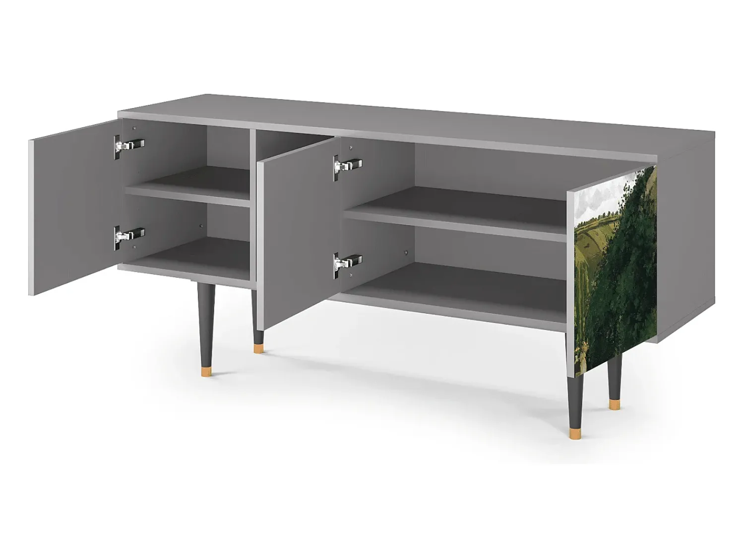 New Mueble de TV - 150х69х41 cm - T5 - Jalais Hill by Pissarro, Cinza Cinzento