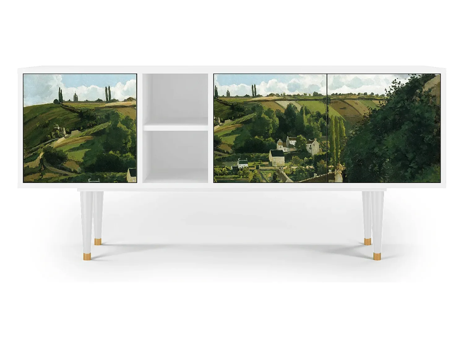 Móvel De Tv* Mueble de TV - 150х69х41 cm - T5 - Jalais Hill by Pissarro, Branco Bege