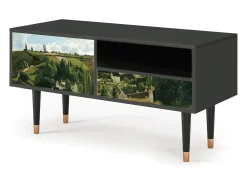 Móvel De Tv* Mueble de TV - 115х59х48 cm - T3 - Jalais Hill by Pissarro, Antracite Cinza antracite