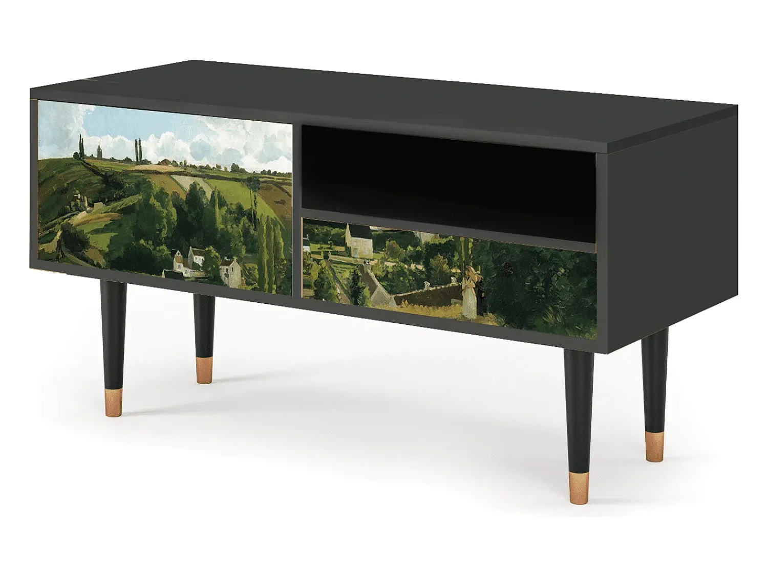 Móvel De Tv* Mueble de TV - 115х59х48 cm - T3 - Jalais Hill by Pissarro, Antracite Cinza antracite