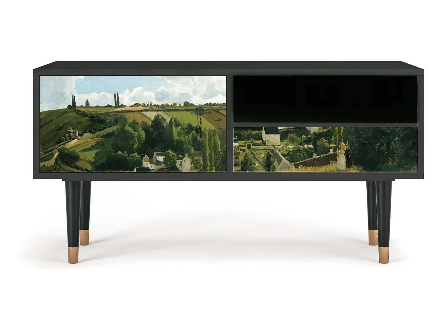 Móvel De Tv* Mueble de TV - 115х59х48 cm - T3 - Jalais Hill by Pissarro, Antracite Cinza antracite
