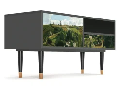 Móvel De Tv* Mueble de TV - 115х59х48 cm - T3 - Jalais Hill by Pissarro, Antracite Cinza antracite