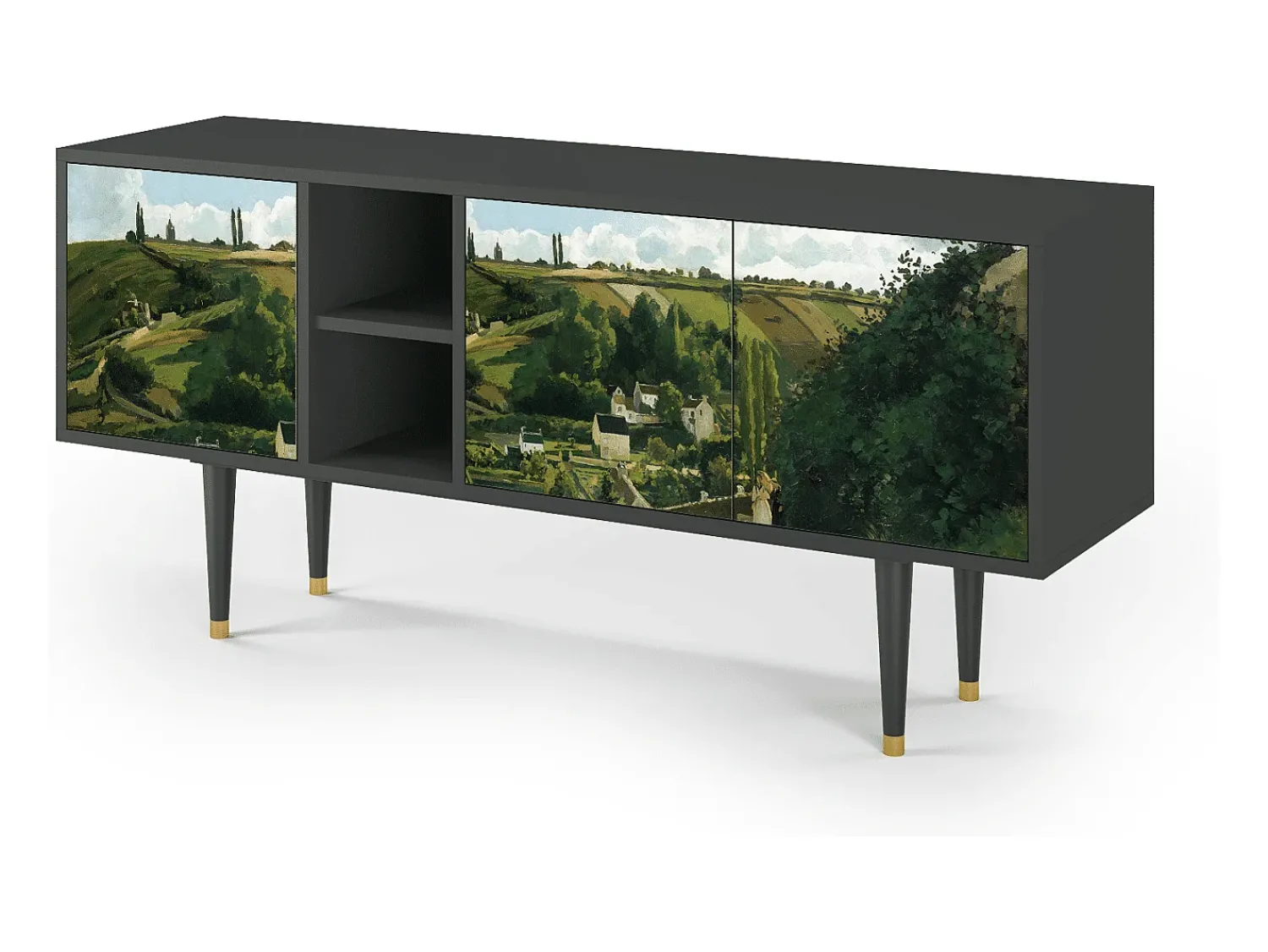 Móvel De Tv| Mueble de TV - 150х69х41 cm - T5 - Jalais Hill by Pissarro, Antracite Cinza antracite