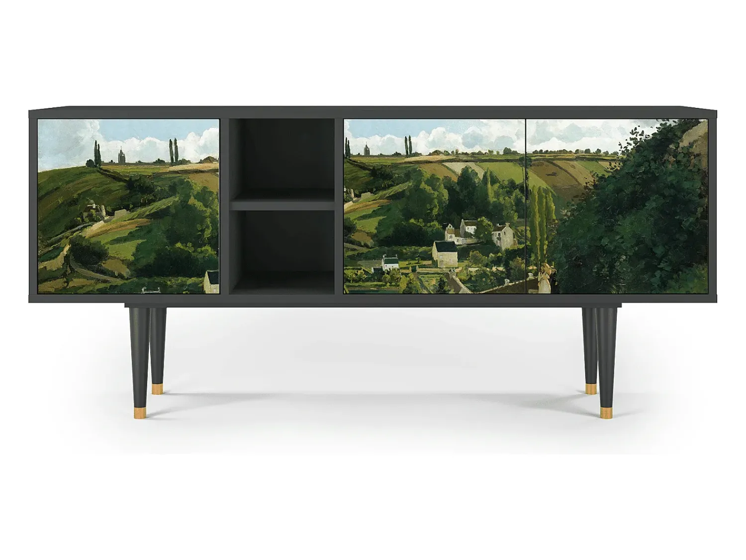 Móvel De Tv| Mueble de TV - 150х69х41 cm - T5 - Jalais Hill by Pissarro, Antracite Cinza antracite