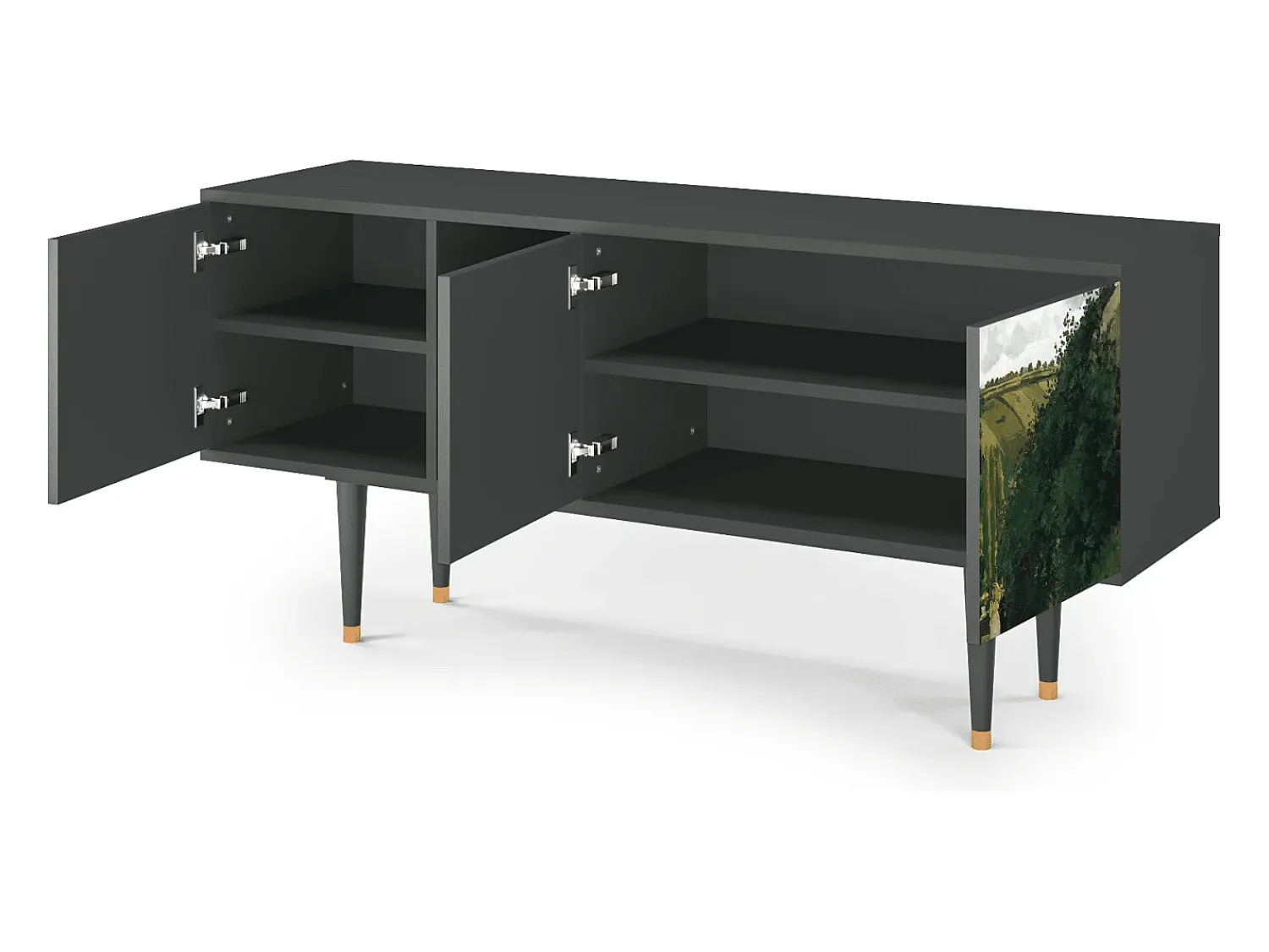 Móvel De Tv| Mueble de TV - 150х69х41 cm - T5 - Jalais Hill by Pissarro, Antracite Cinza antracite