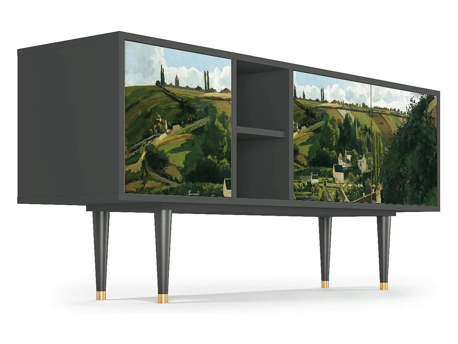 Móvel De Tv| Mueble de TV - 150х69х41 cm - T5 - Jalais Hill by Pissarro, Antracite Cinza antracite