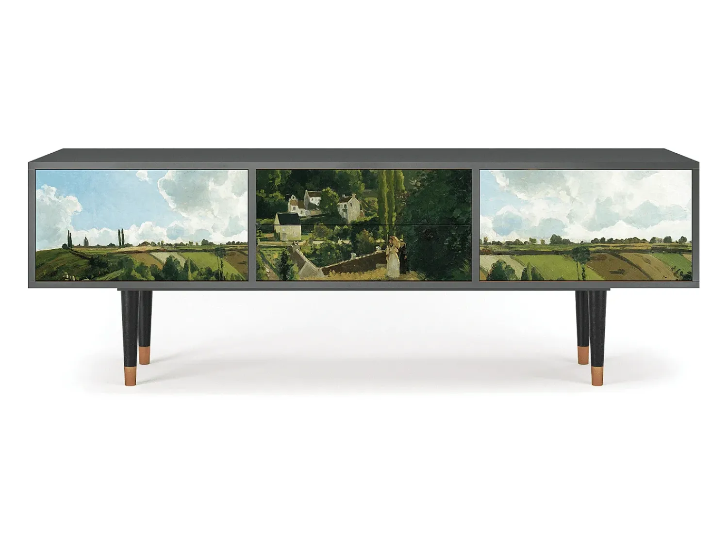 Móvel De Tv* Mueble de TV - 170х59х48 cm - T4 - Jalais Hill by Pissarro, Antracite Cinza antracite