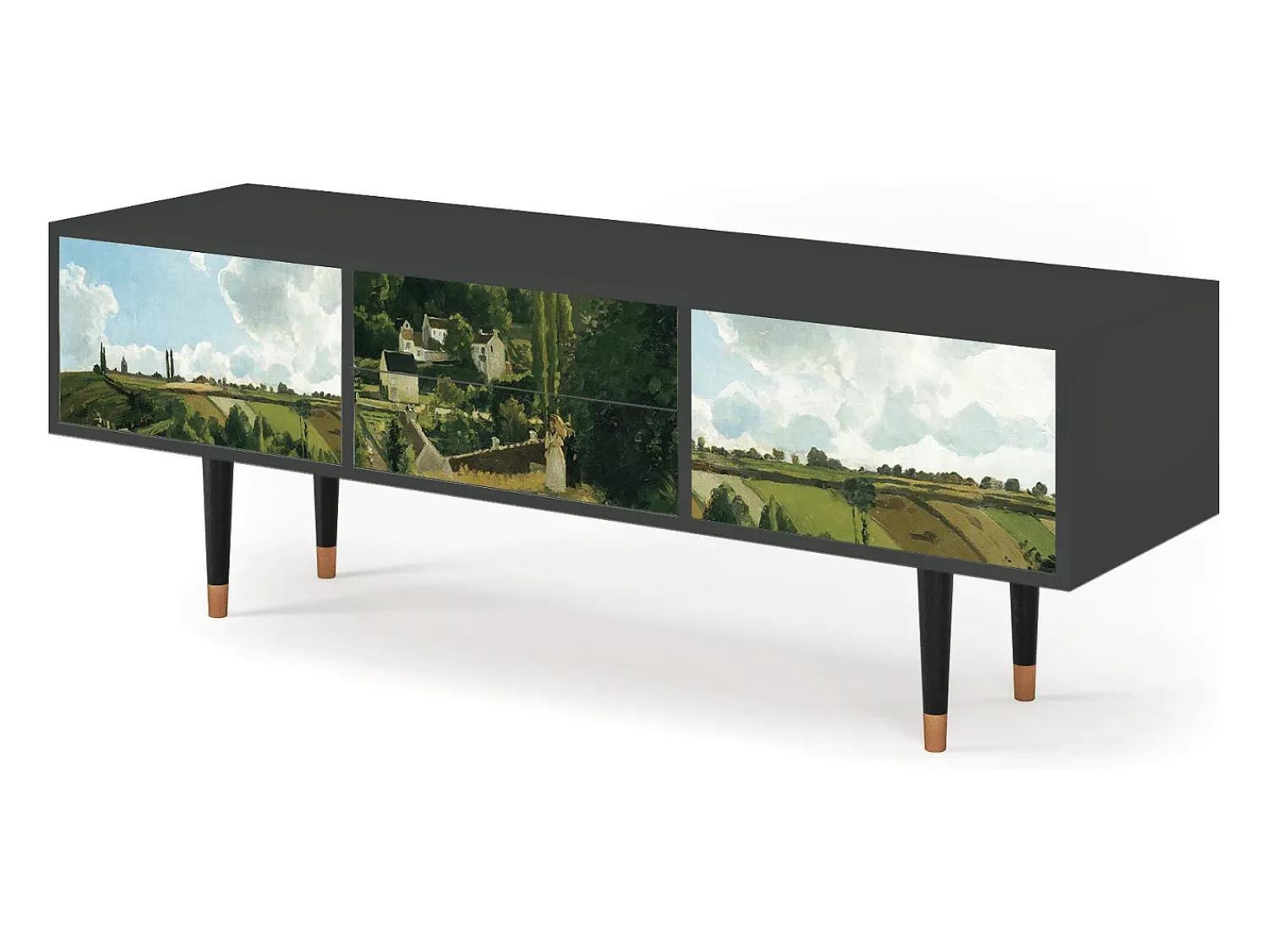 Móvel De Tv* Mueble de TV - 170х59х48 cm - T4 - Jalais Hill by Pissarro, Antracite Cinza antracite