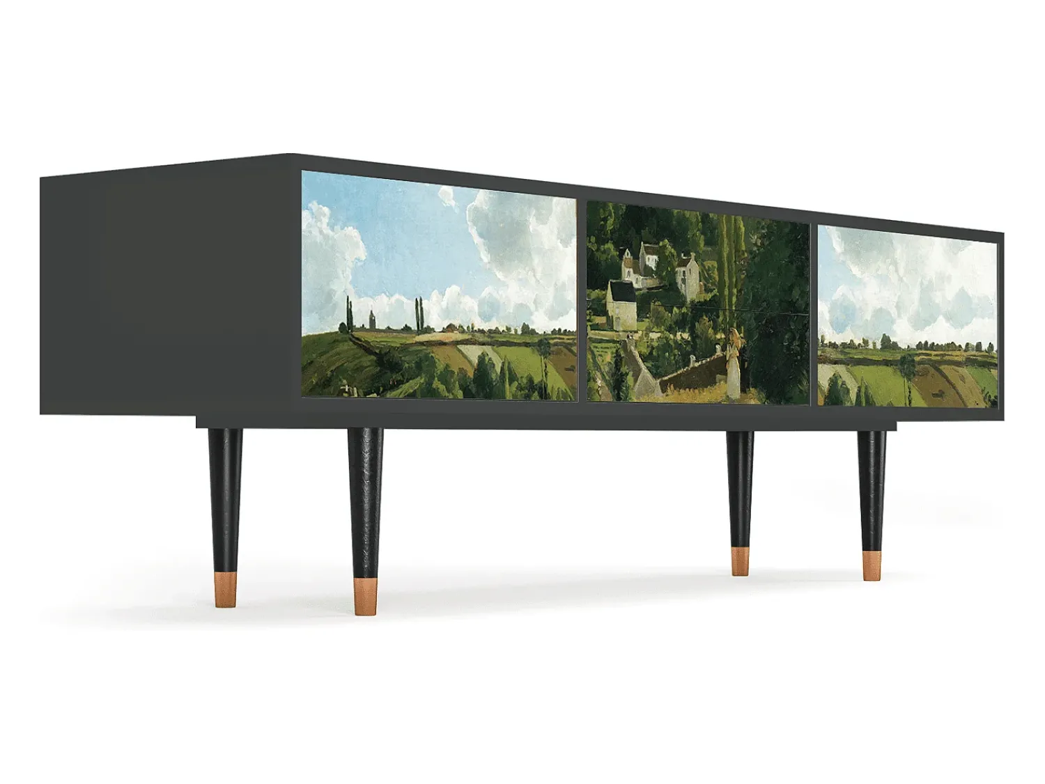 Móvel De Tv* Mueble de TV - 170х59х48 cm - T4 - Jalais Hill by Pissarro, Antracite Cinza antracite