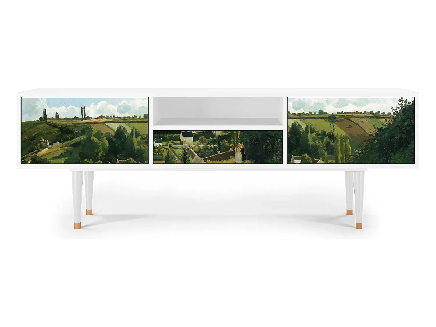 Móvel De Tv* Mueble de TV - 170х59х41 cm - T6 - Jalais Hill by Pissarro, Branco Bege