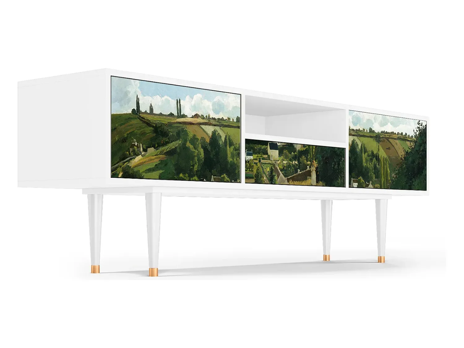 Móvel De Tv* Mueble de TV - 170х59х41 cm - T6 - Jalais Hill by Pissarro, Branco Bege