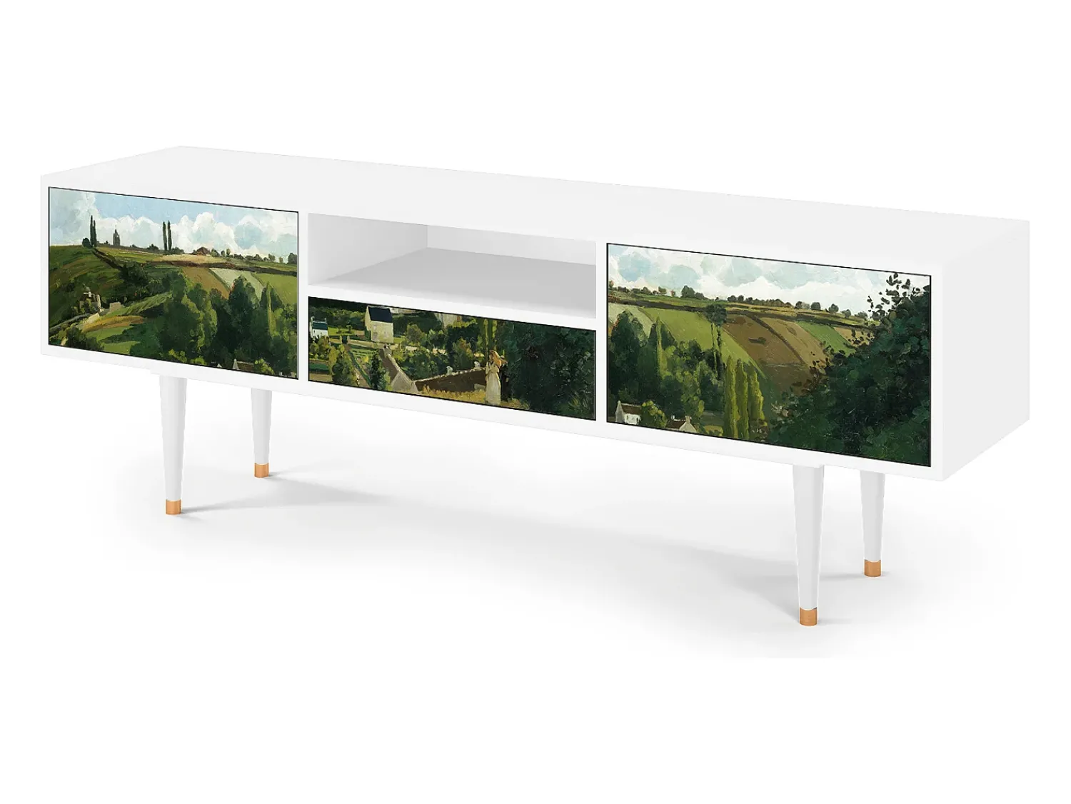 Móvel De Tv* Mueble de TV - 170х59х41 cm - T6 - Jalais Hill by Pissarro, Branco Bege