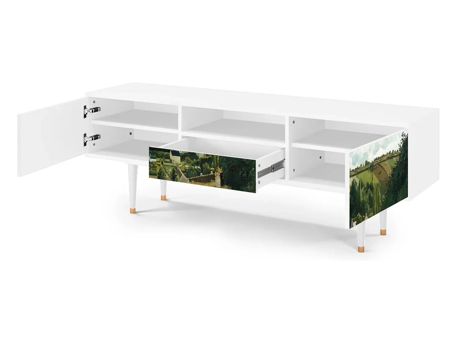 Móvel De Tv* Mueble de TV - 170х59х41 cm - T6 - Jalais Hill by Pissarro, Branco Bege