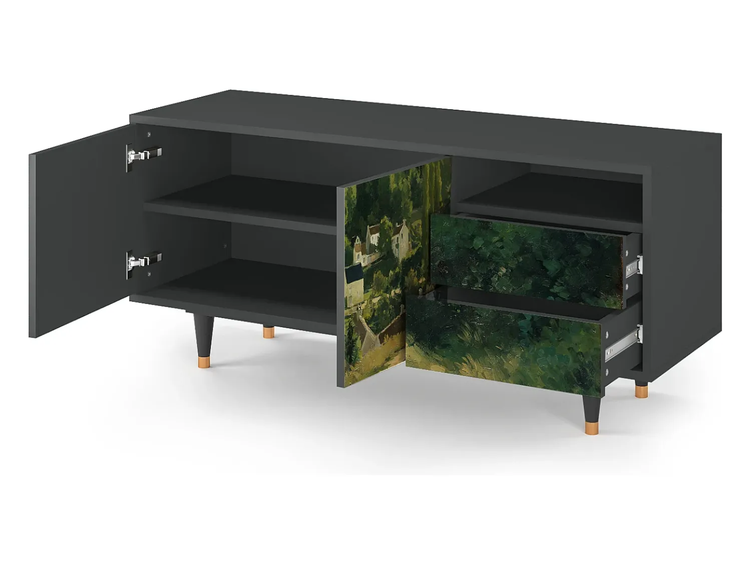 Móvel De Tv| Mueble de TV - 125х56х41 cm - T7 - Jalais Hill by Pissarro, Antracite Cinza antracite