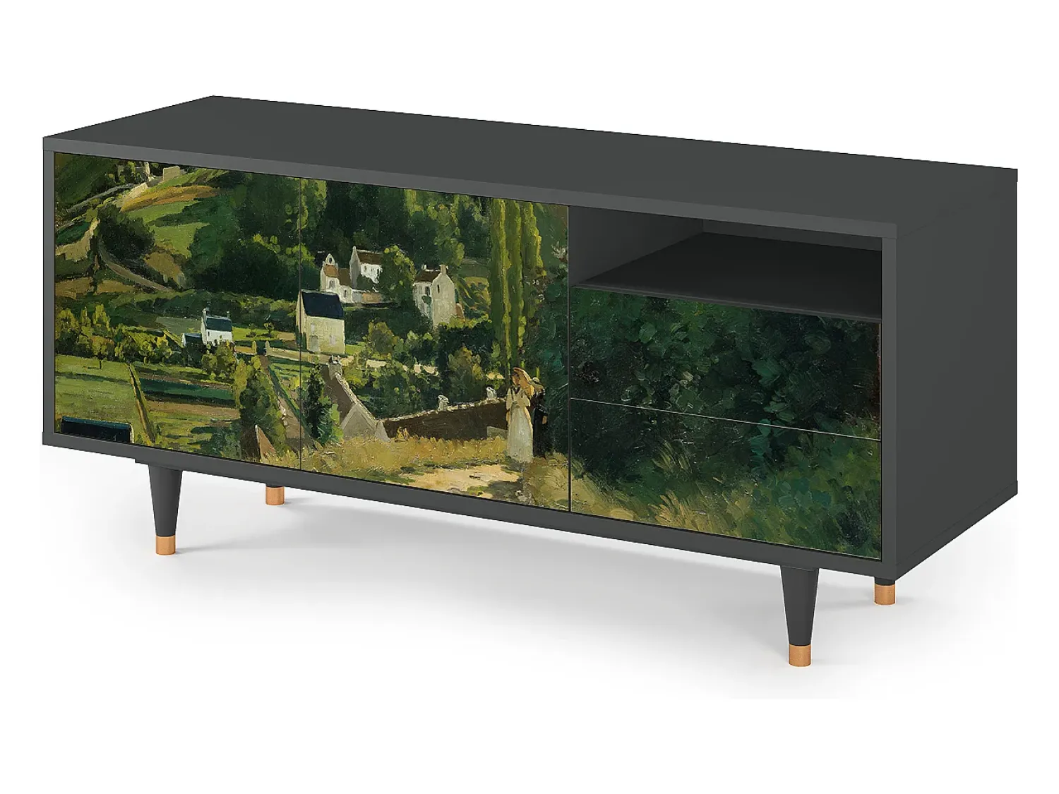 Móvel De Tv| Mueble de TV - 125х56х41 cm - T7 - Jalais Hill by Pissarro, Antracite Cinza antracite
