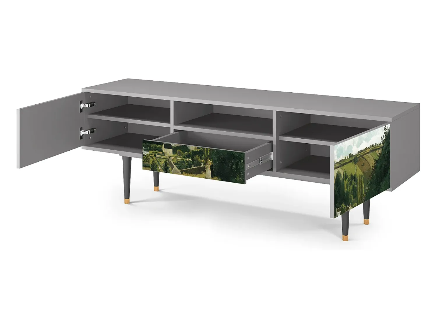 Mueble de TV - 170х59х41 cm - T6 - Jalais Hill by Pissarro, Cinza^ Móvel De Tv