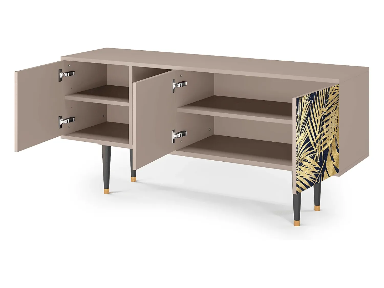 Móvel De Tv* Mueble de TV - 150х69х41 cm - T5 - Jungle Vibes, Latte Bege