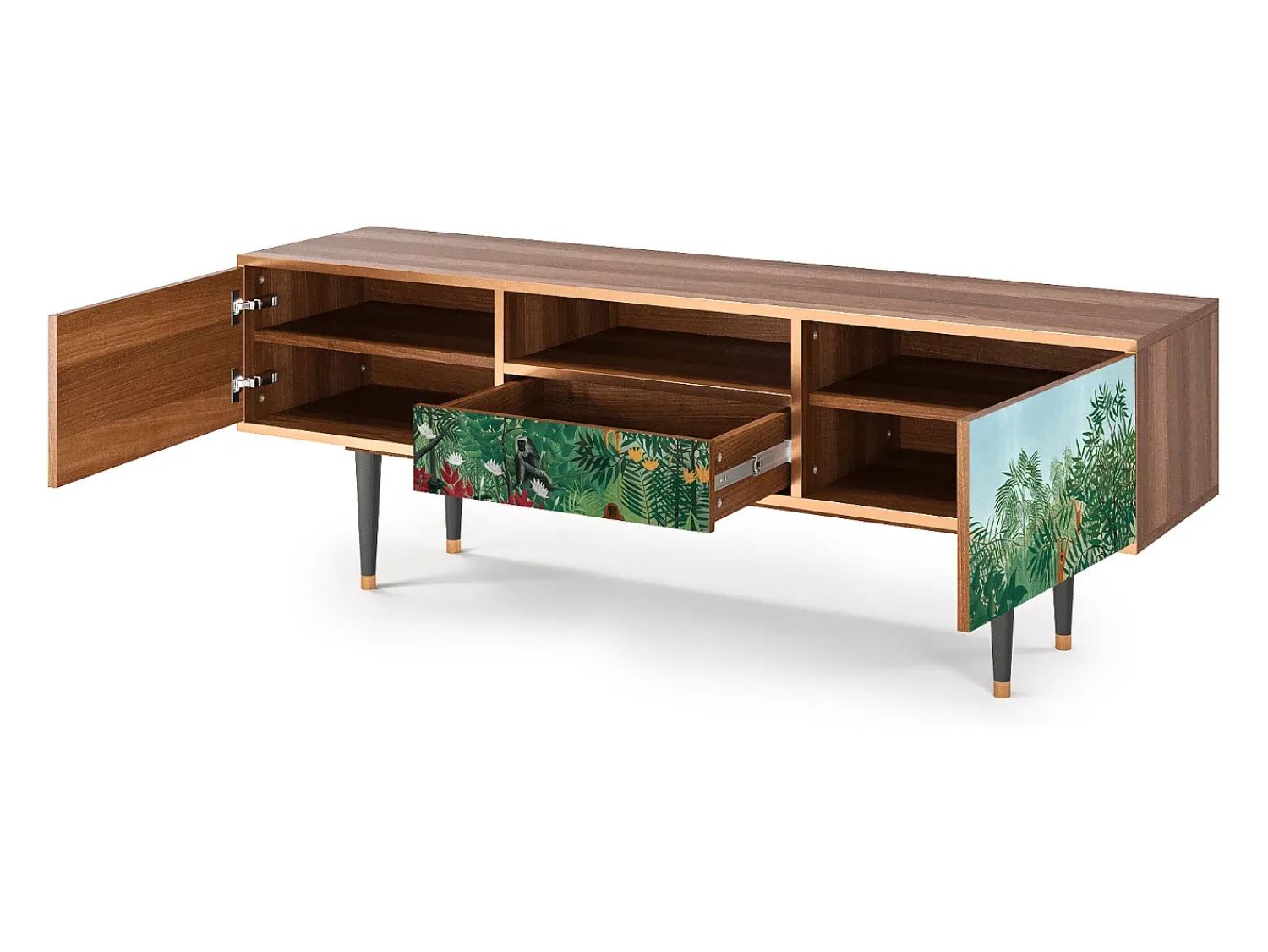 Mueble de TV - 170х59х41 cm - T6 - Jungles in Paris, Nogueira^ Móvel De Tv