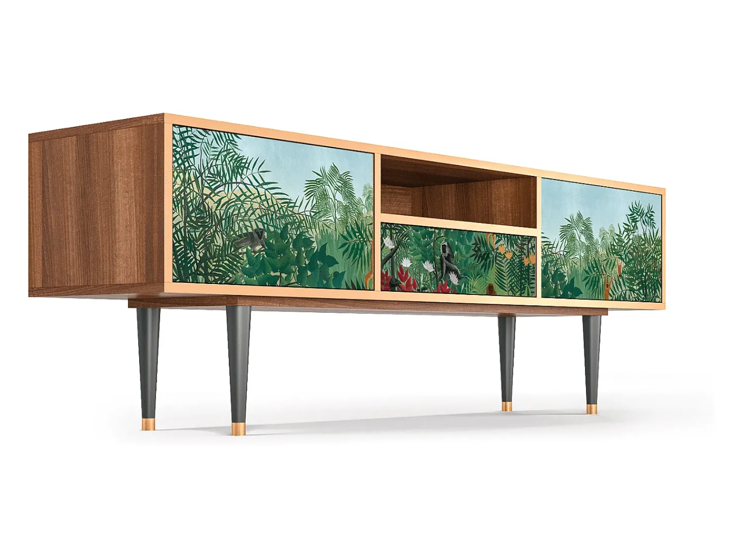Mueble de TV - 170х59х41 cm - T6 - Jungles in Paris, Nogueira^ Móvel De Tv