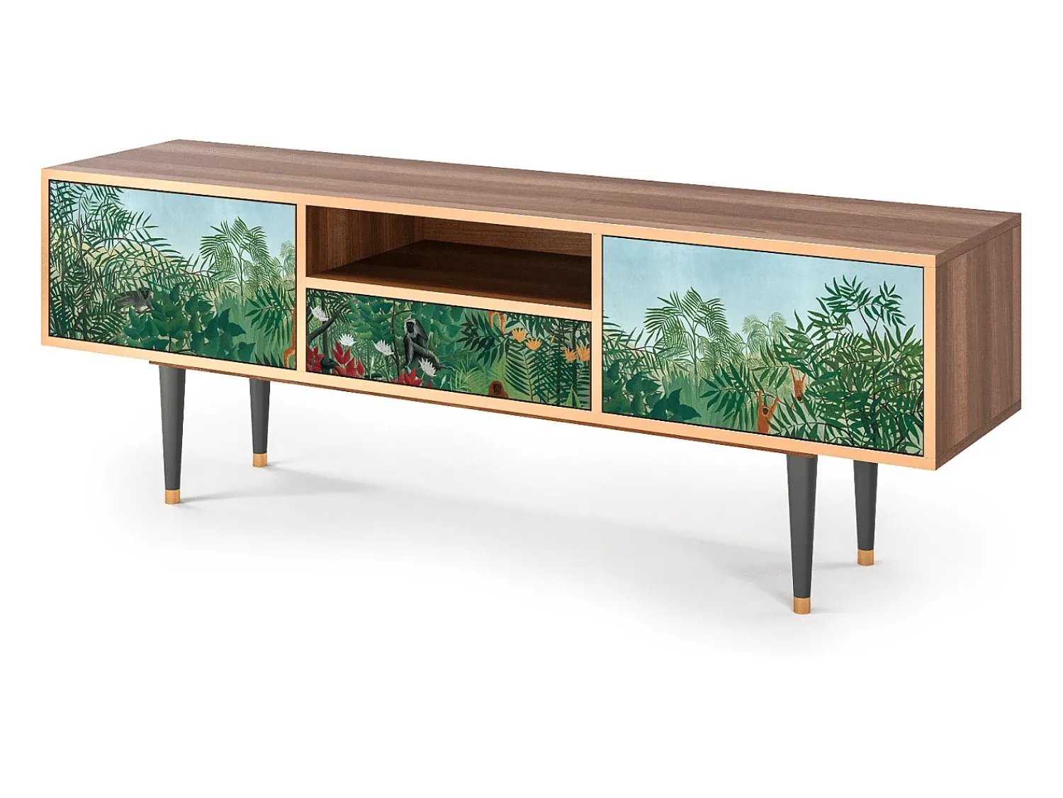 Mueble de TV - 170х59х41 cm - T6 - Jungles in Paris, Nogueira^ Móvel De Tv