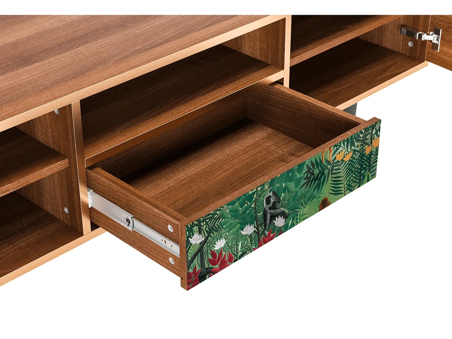 Mueble de TV - 170х59х41 cm - T6 - Jungles in Paris, Nogueira^ Móvel De Tv