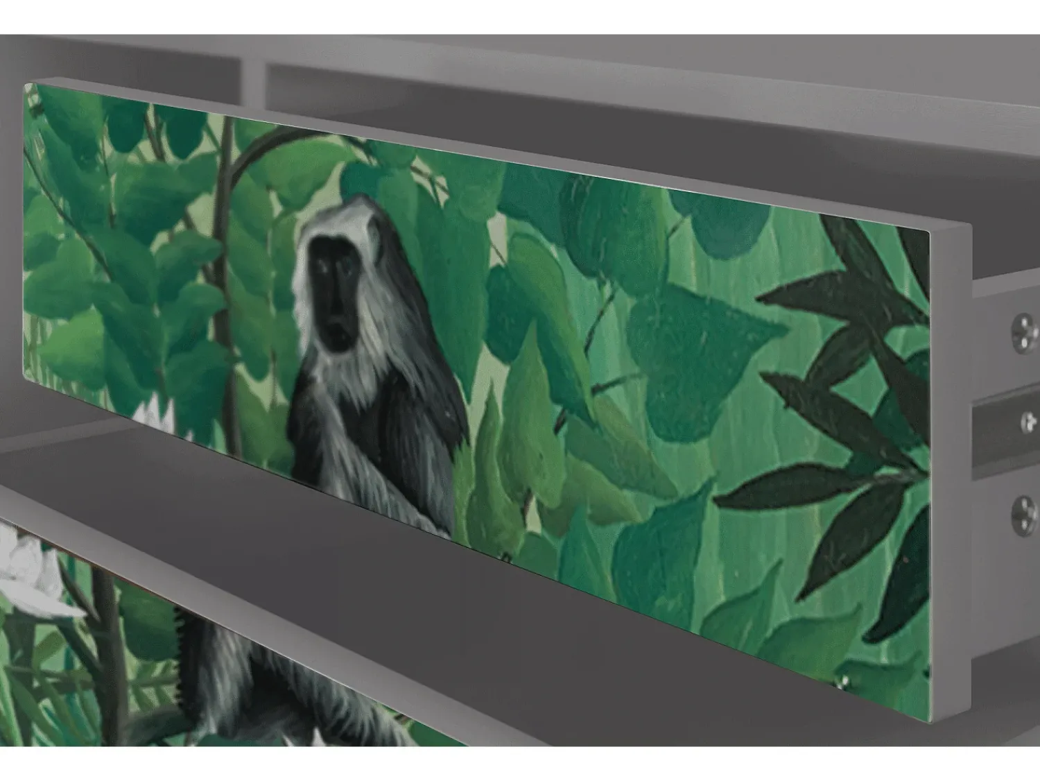 Móvel De Tv* Mueble de TV - 170х59х48 cm - T4 - Jungles in Paris, Cinza Cinzento