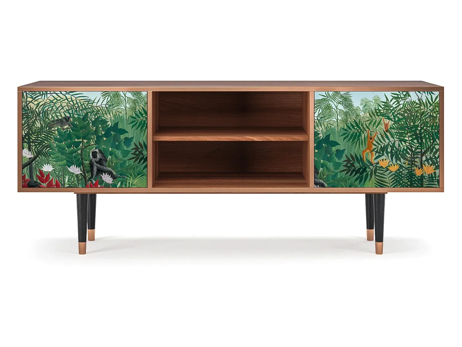 Móvel De Tv* Mueble de TV - 170х69х48 cm - T2 - Jungles in Paris, Nogueira Castanho