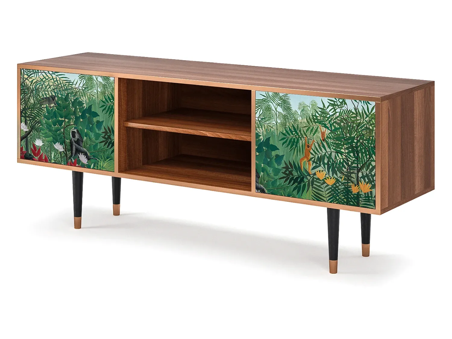 Móvel De Tv* Mueble de TV - 170х69х48 cm - T2 - Jungles in Paris, Nogueira Castanho