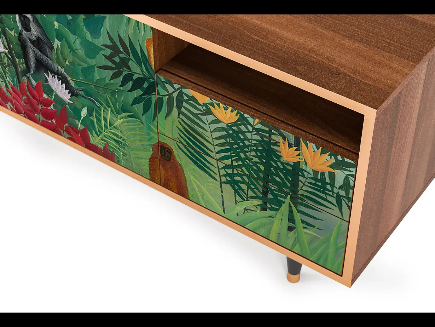 Mueble de TV - 125х56х41 cm - T7 - Jungles in Paris, Nogueira^ Móvel De Tv