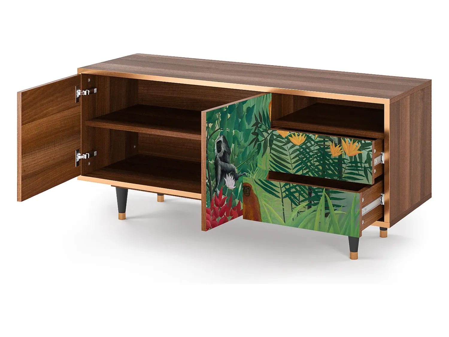 Mueble de TV - 125х56х41 cm - T7 - Jungles in Paris, Nogueira^ Móvel De Tv