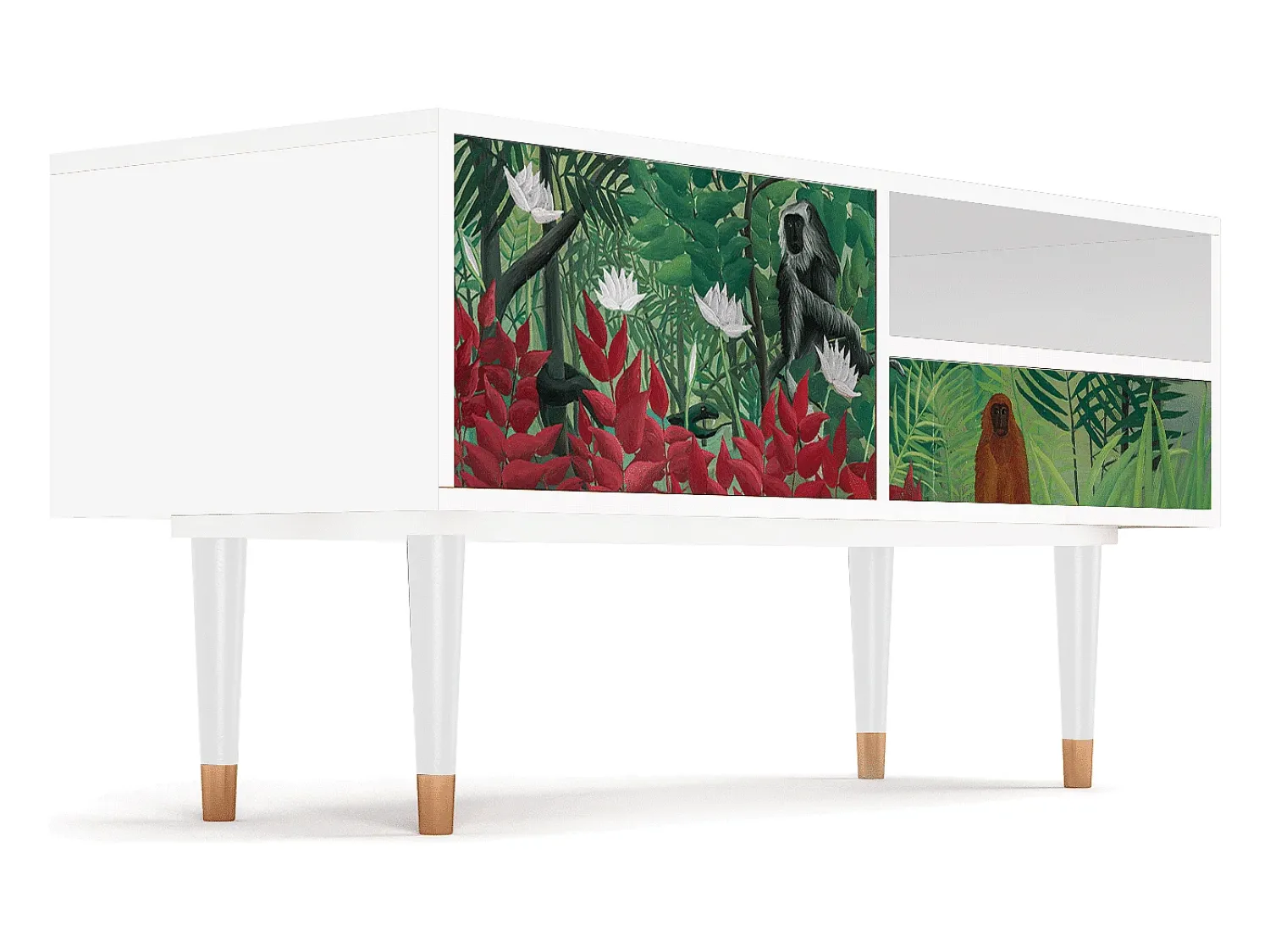 Outlet Mueble de TV - 115х59х48 cm - T3 - Jungles in Paris, Branco Bege