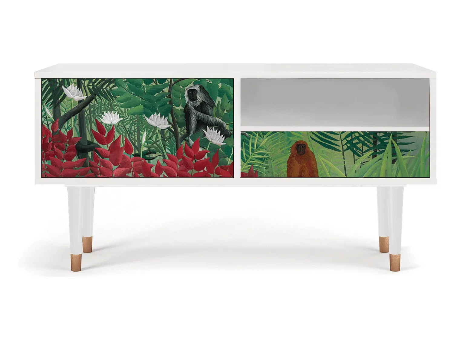 Outlet Mueble de TV - 115х59х48 cm - T3 - Jungles in Paris, Branco Bege