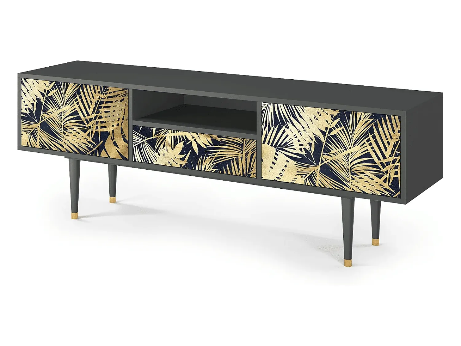 Online Mueble de TV - 170х59х41 cm - T6 - Jungle Vibes, Antracite Cinza antracite