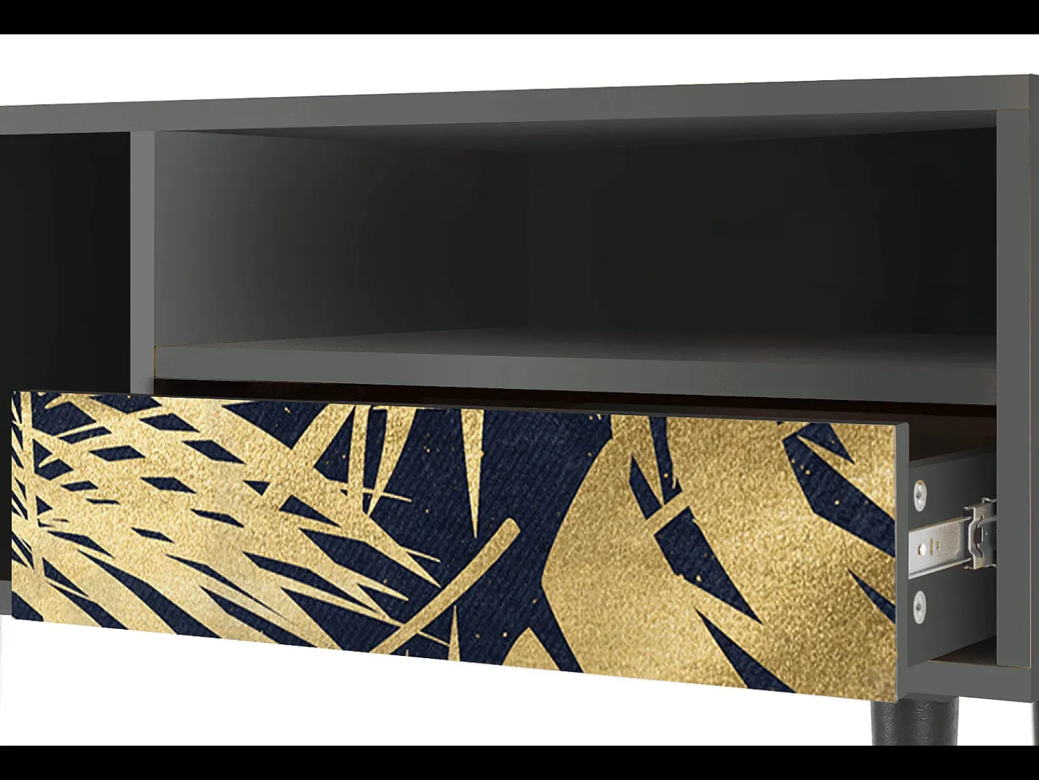 Discount Mueble de TV - 115х59х48 cm - T3 - Jungle Vibes, Antracite Cinza antracite