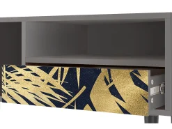 Discount Mueble de TV - 115х59х48 cm - T3 - Jungle Vibes, Cinza Cinzento