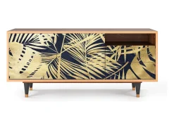 Móvel De Tv| Mueble de TV - 125х56х41 cm - T7 - Jungle Vibes, Nogueira Castanho
