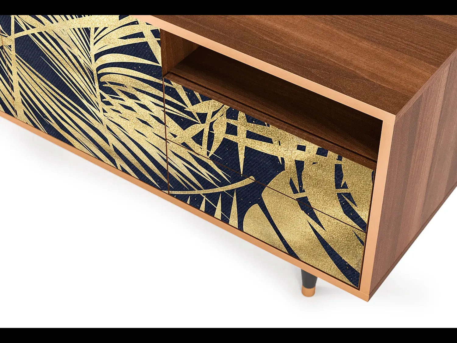 Móvel De Tv| Mueble de TV - 125х56х41 cm - T7 - Jungle Vibes, Nogueira Castanho