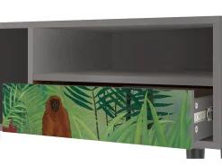 Móvel De Tv| Mueble de TV - 115х59х48 cm - T3 - Jungles in Paris, Cinza Cinzento