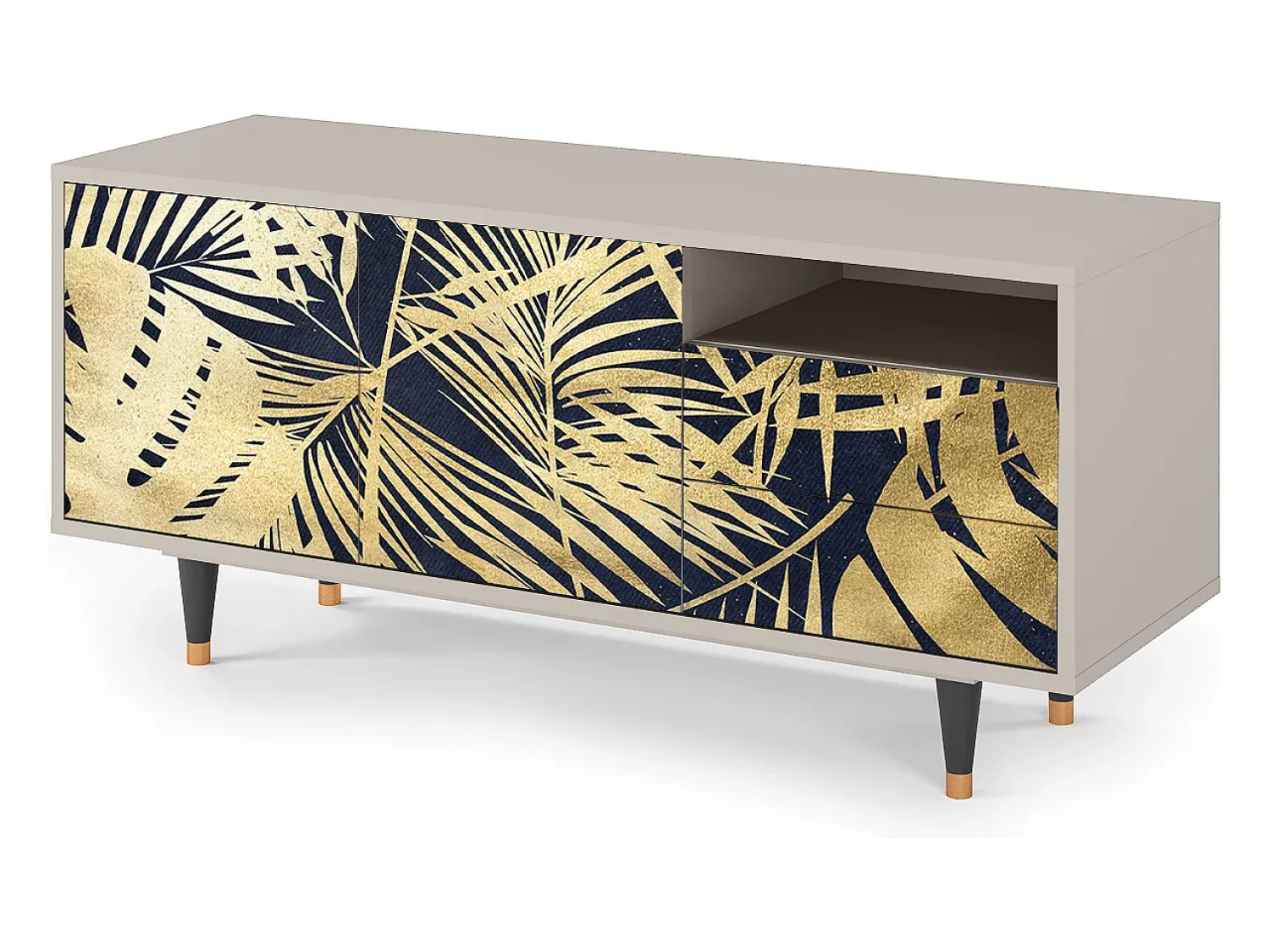 Móvel De Tv| Mueble de TV - 125х56х41 cm - T7 - Jungle Vibes, Areia Bege