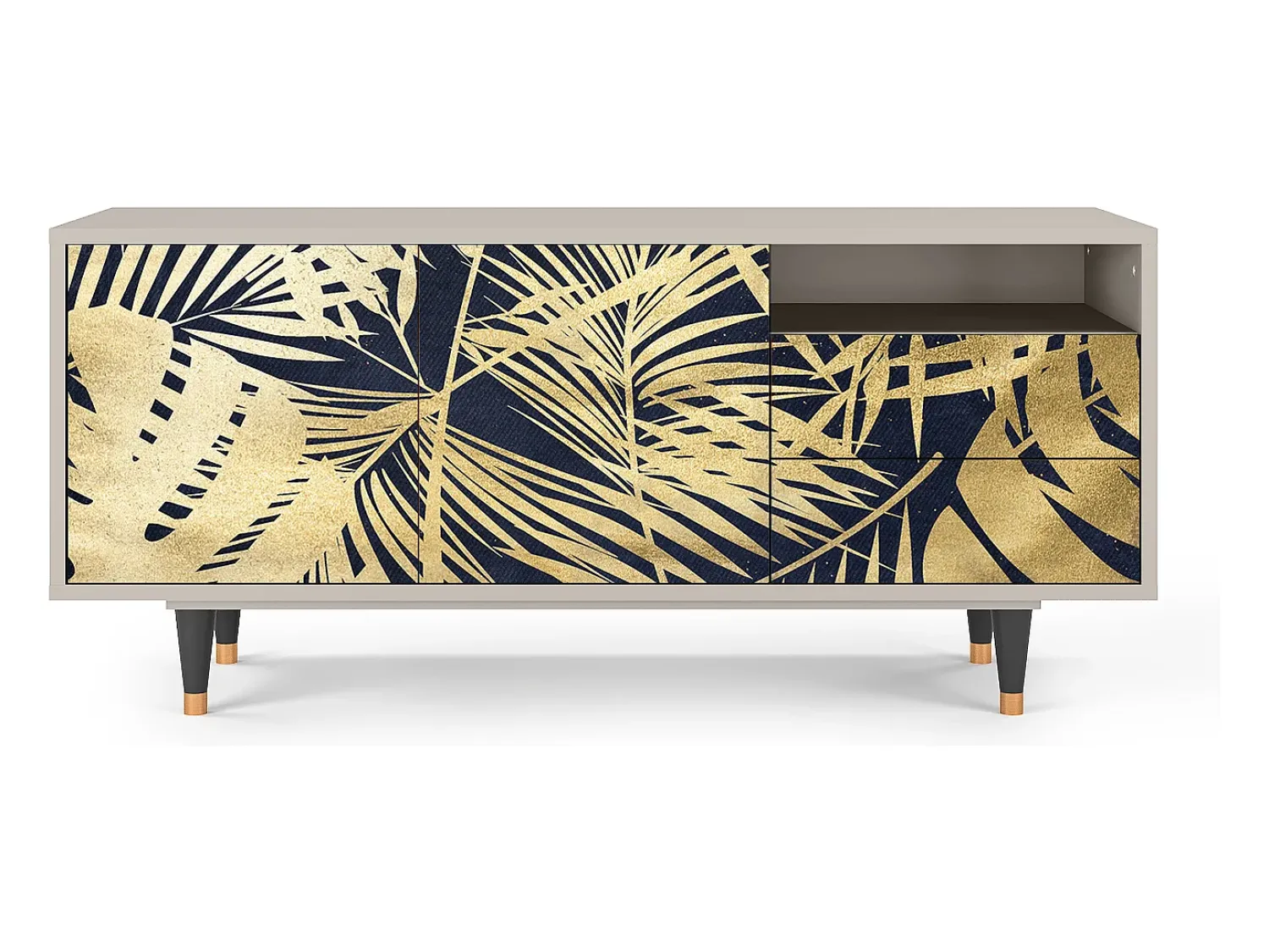 Móvel De Tv| Mueble de TV - 125х56х41 cm - T7 - Jungle Vibes, Areia Bege