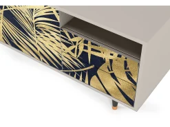Móvel De Tv| Mueble de TV - 125х56х41 cm - T7 - Jungle Vibes, Areia Bege