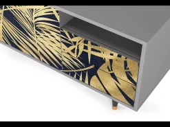 Móvel De Tv| Mueble de TV - 125х56х41 cm - T7 - Jungle Vibes, Cinza Cinzento