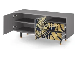 Móvel De Tv| Mueble de TV - 125х56х41 cm - T7 - Jungle Vibes, Cinza Cinzento