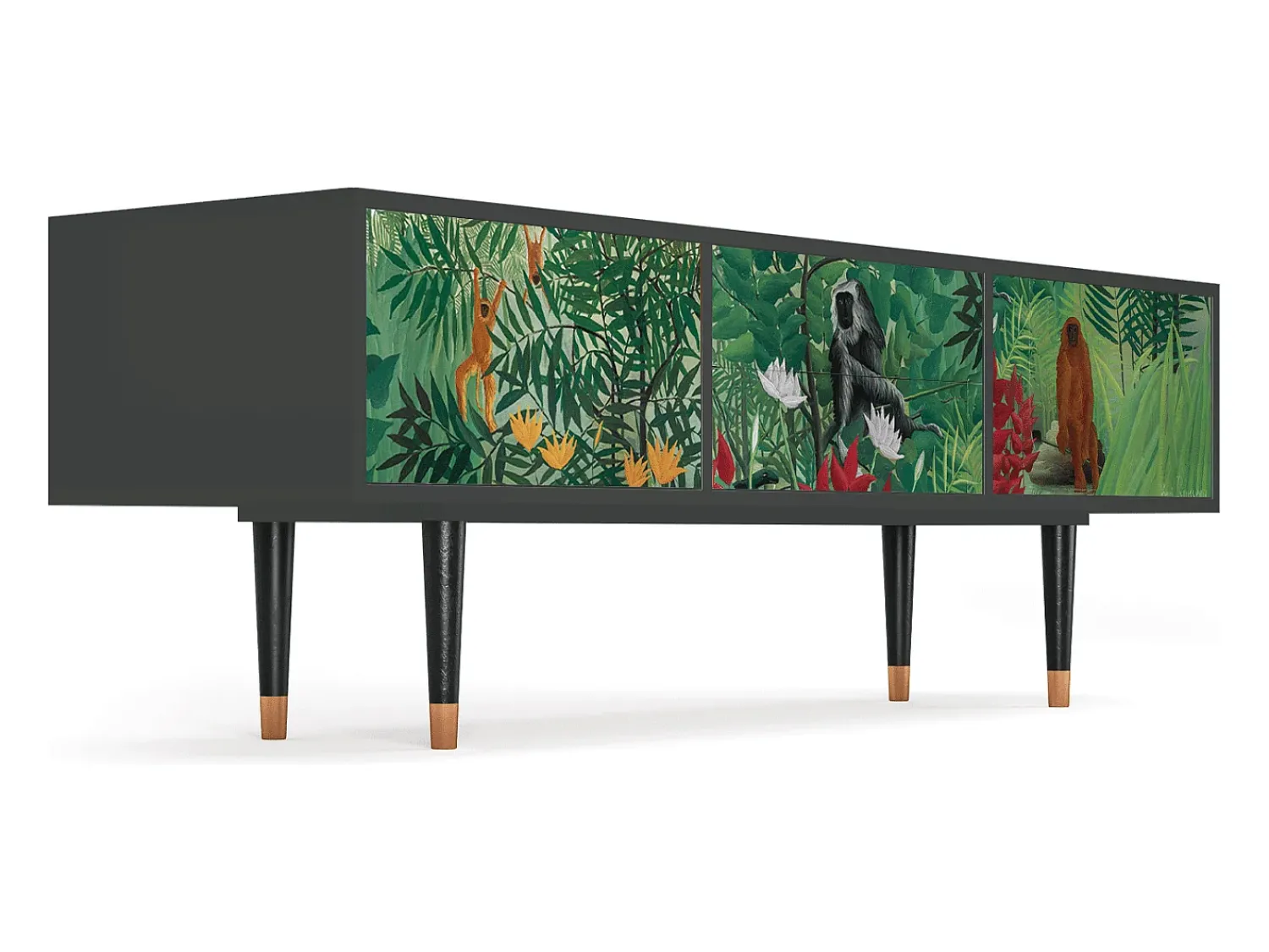 Móvel De Tv| Mueble de TV - 170х59х48 cm - T4 - Jungles in Paris, Antracite Cinza antracite