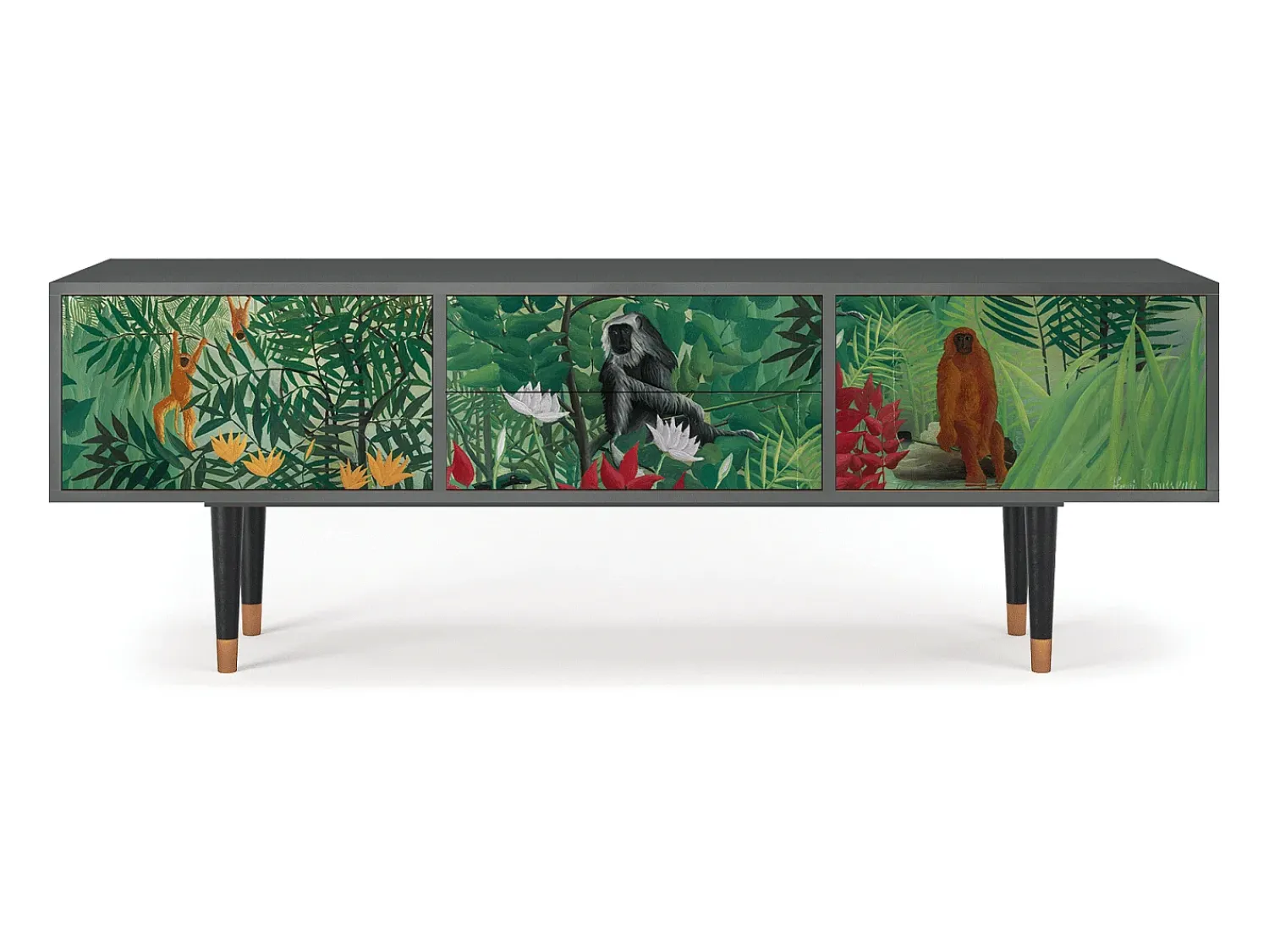 Móvel De Tv| Mueble de TV - 170х59х48 cm - T4 - Jungles in Paris, Antracite Cinza antracite
