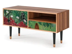 Móvel De Tv| Mueble de TV - 115х59х48 cm - T3 - Jungles in Paris, Nogueira Castanho